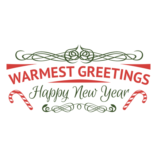 Warmest greeting ornamented holiday badge PNG Design