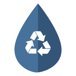 Ícone de reciclagem de gota d&#39;água Desenho PNG