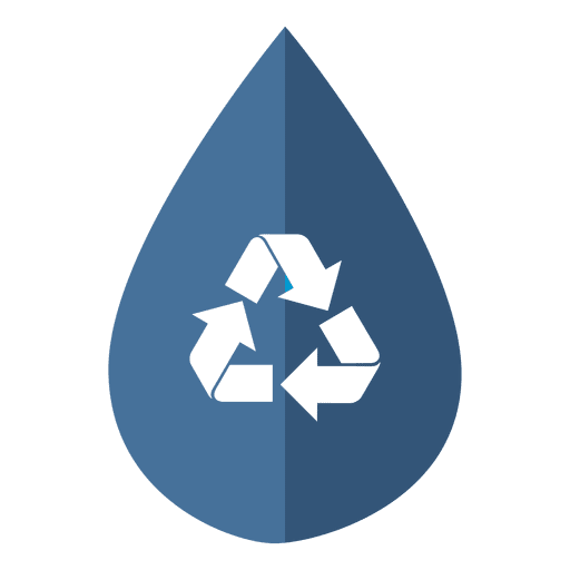 Ícone de reciclagem de gota d&#39;água Desenho PNG