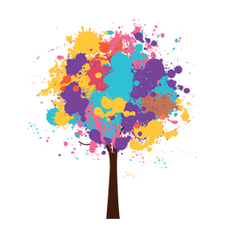 Acuarela colorido arbol artistico Acuarela colorido arbol artistico