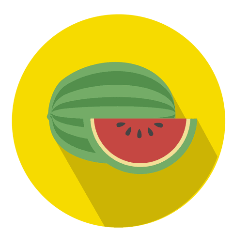 Flaches Kreissymbol der Wassermelone PNG-Design