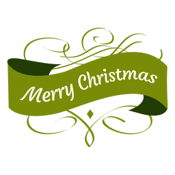 Emblema de Natal com fita ondulada Desenho PNG