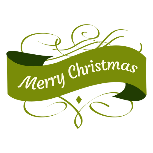Weihnachtsabzeichen mit wellenförmigem Band PNG-Design