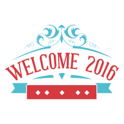 Willkommen Neujahr 2016 Label PNG-Design