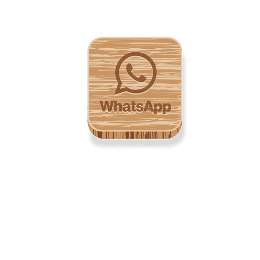 Logotipo cuadrado de madera de Whatsapp Diseño PNG