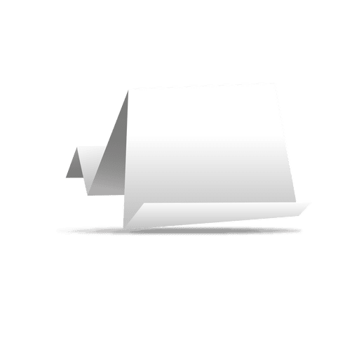 White folded paper banner PNG Design