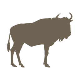 Flache Silhouette des Gnus PNG-Design