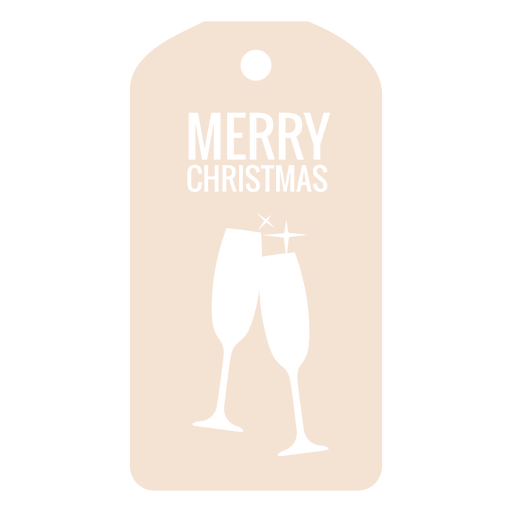 Copas de vino troqueladas etiqueta de Navidad Diseño PNG
