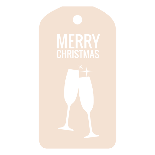 Taças de vinho cortadas com etiqueta de natal Desenho PNG