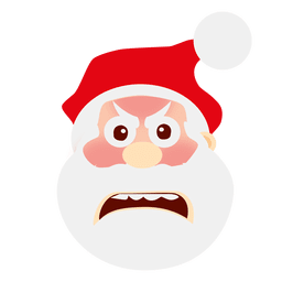 Dibujos animados de cara de santa preocupado Diseño PNG