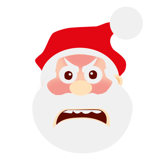 Worried santa face cartoon PNG Design