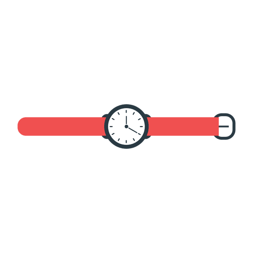 Icono plano de reloj de pulsera Diseño PNG