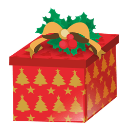 Caixa de presente impressa com árvore de Natal Desenho PNG