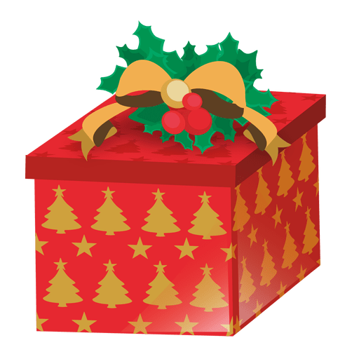 Caja de regalo impresa ?rbol de Navidad Diseño PNG