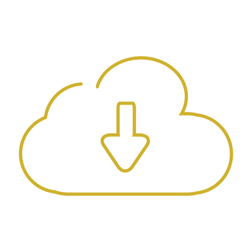 Yellow  Cloud arrow line icon.svg PNG Design