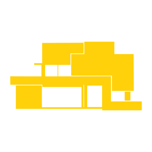 Gelbe flache Hausikone PNG-Design
