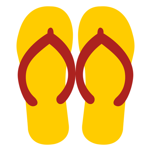 Yellow flip flops sandals PNG Design