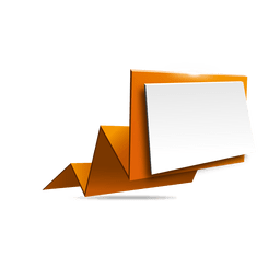 Gelb gefaltete Origami-Banner PNG-Design