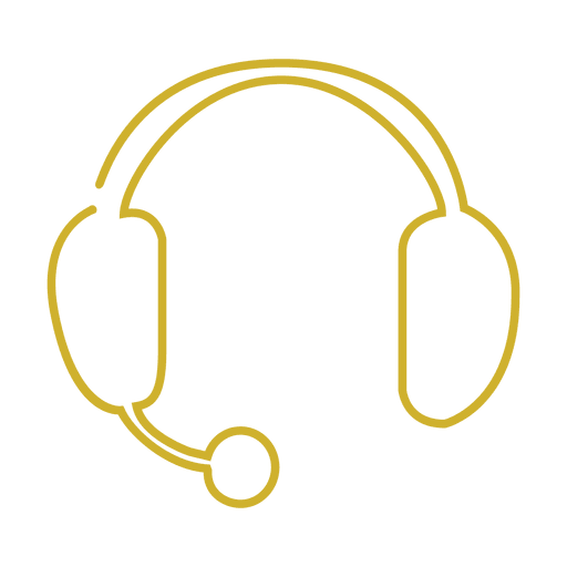Yellow headphone line icon.svg