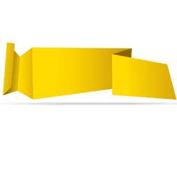 Banner de origami horizontal amarelo Desenho PNG