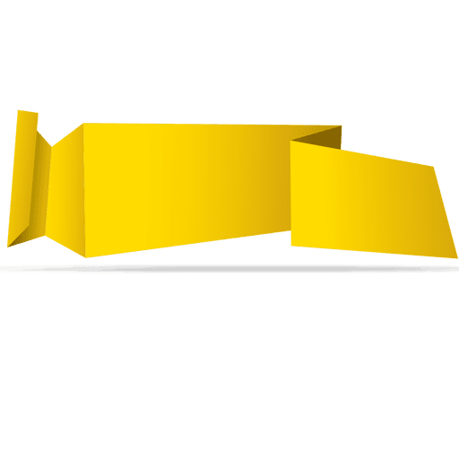 Banner de origami horizontal amarillo Diseño PNG