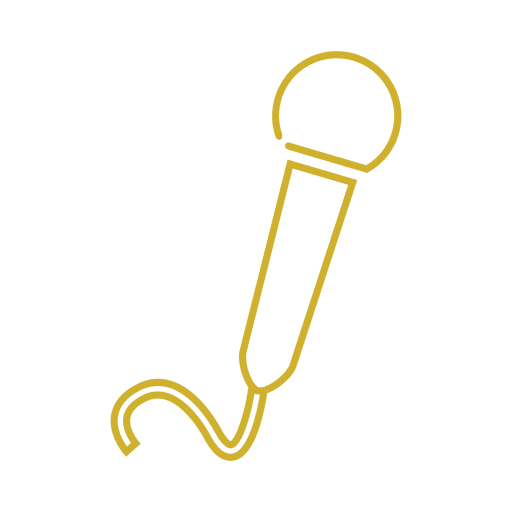 Yellow mic line icon.svg PNG Design