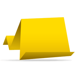 Yellow origami paper banner PNG Design