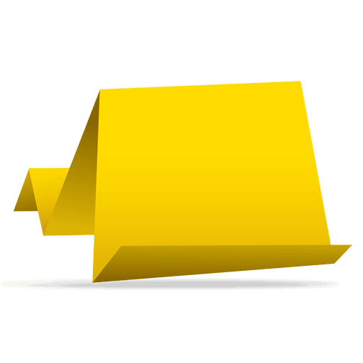 Bandera de papel de origami amarillo Diseño PNG