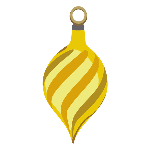 Bola de navidad rayas amarillas Diseño PNG