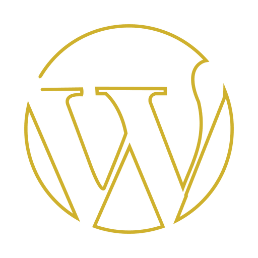 Yellow wordpress line icon.svg PNG Design