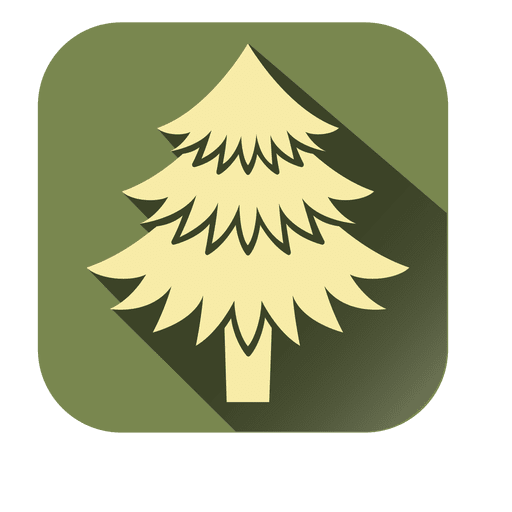 Gelbes quadratisches Symbol des Weihnachtsbaums PNG-Design