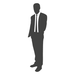 Silueta de pie joven empresario Diseño PNG