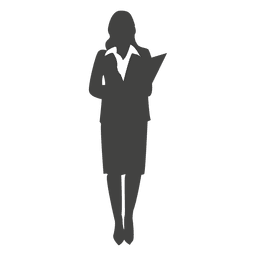 Junges weibliches Exekutivschattenbild PNG-Design