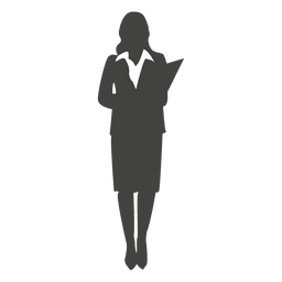 Young female executive silhouette PNG Design