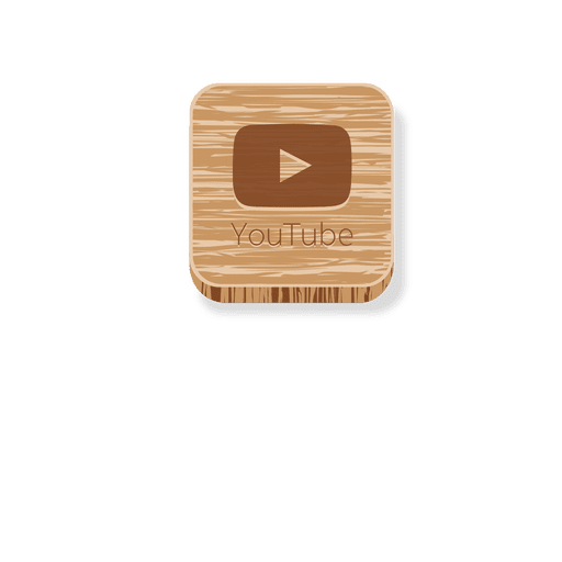 Youtube wooden square icon 1