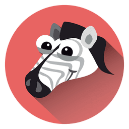 Zebra cartoon circle icon PNG Design