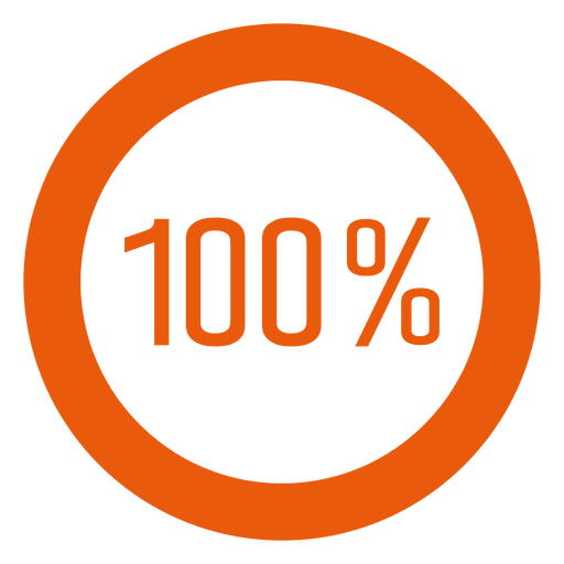 100 percent orange ring infographic PNG Design
