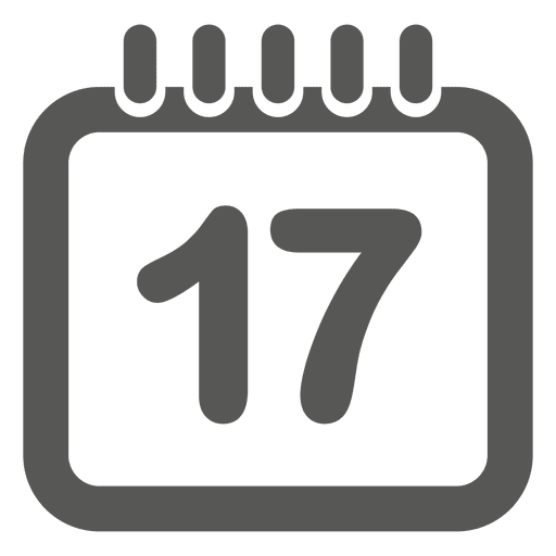 Ícone do calendário do 17º dia Desenho PNG