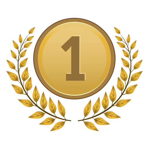 Medalha de laurel em 1º lugar Desenho PNG