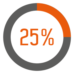 Infográfico de anel laranja de 25 por cento