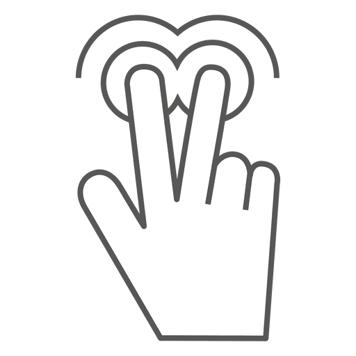 2x icono de gesto de doble toque