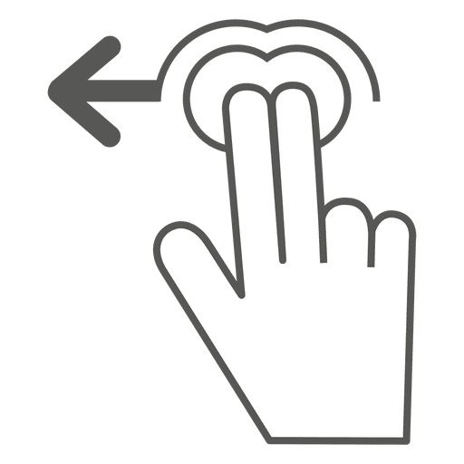 2x icono de gesto de deslizar hacia la izquierda Diseño PNG