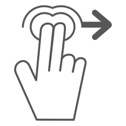 2x icono de gesto de deslizar hacia la derecha Diseño PNG