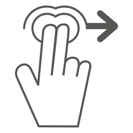 2x swipe right gesture icon PNG Design