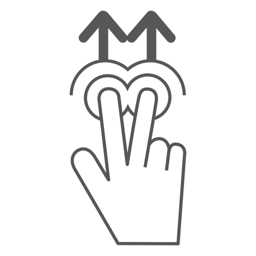 2x swipe up gesture icon PNG Design