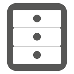 Ícone de armário com 3 gavetas Desenho PNG