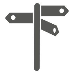 3 way street sign icon PNG Design