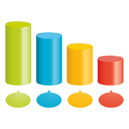 Gráfico de polos de colores 3D Diseño PNG