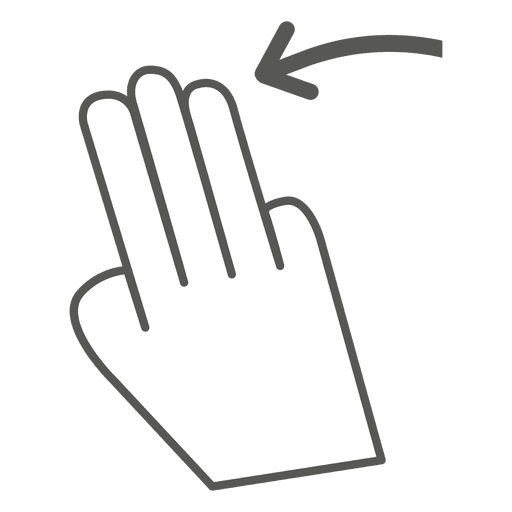 Icono de gesto de deslizamiento hacia la izquierda 3x Diseño PNG