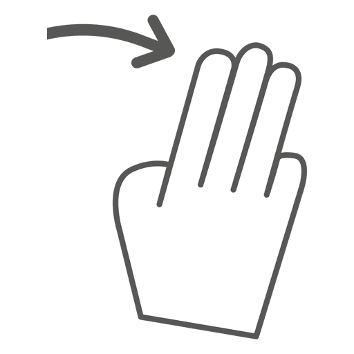 3x swipe right gesture icon